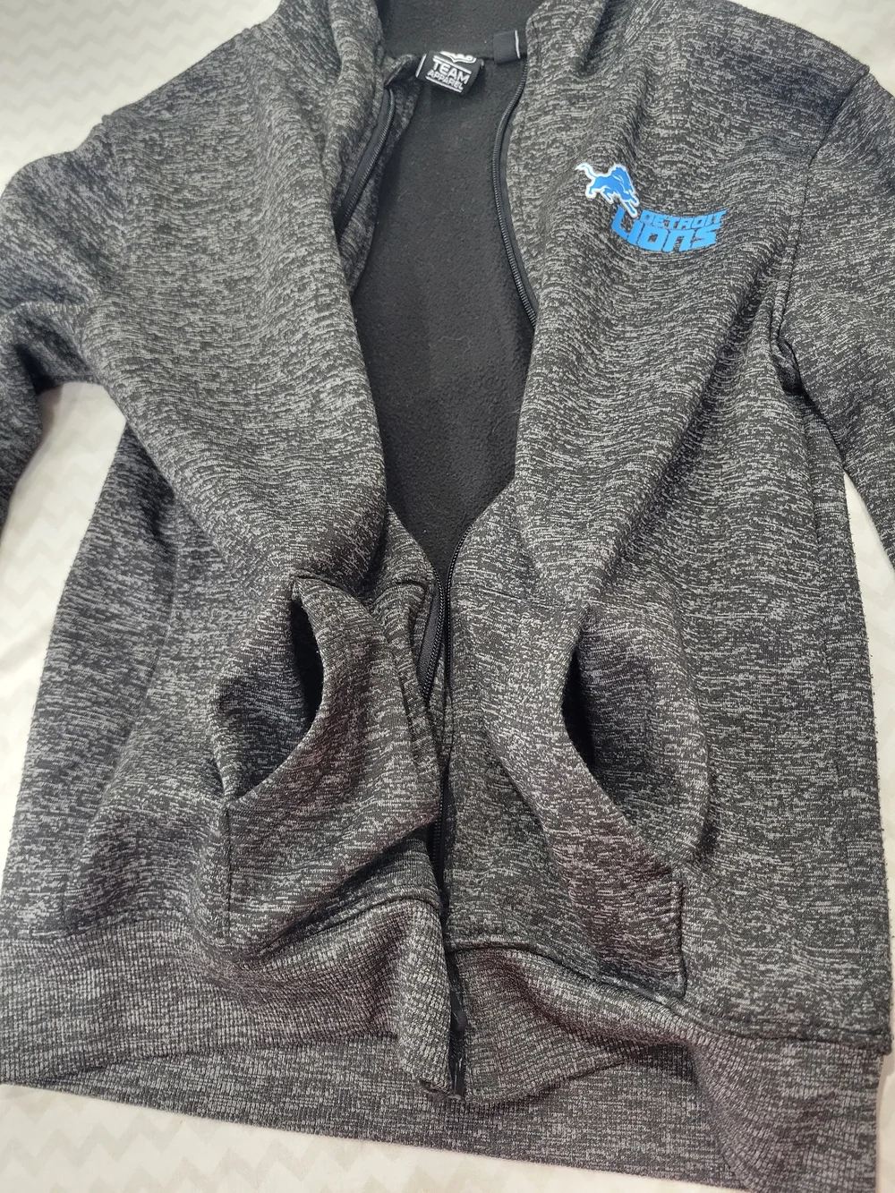 NFL Detroit Lions  Kids L (14/16)  Charcoal Zip Hoodie